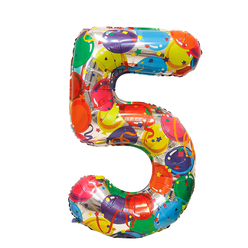 Duomeiyi Birthday Scene Decoration, Girl And Boy Birthday Number Balloons, 5-Year Children's Atmosphere Props, Party Decorations, White