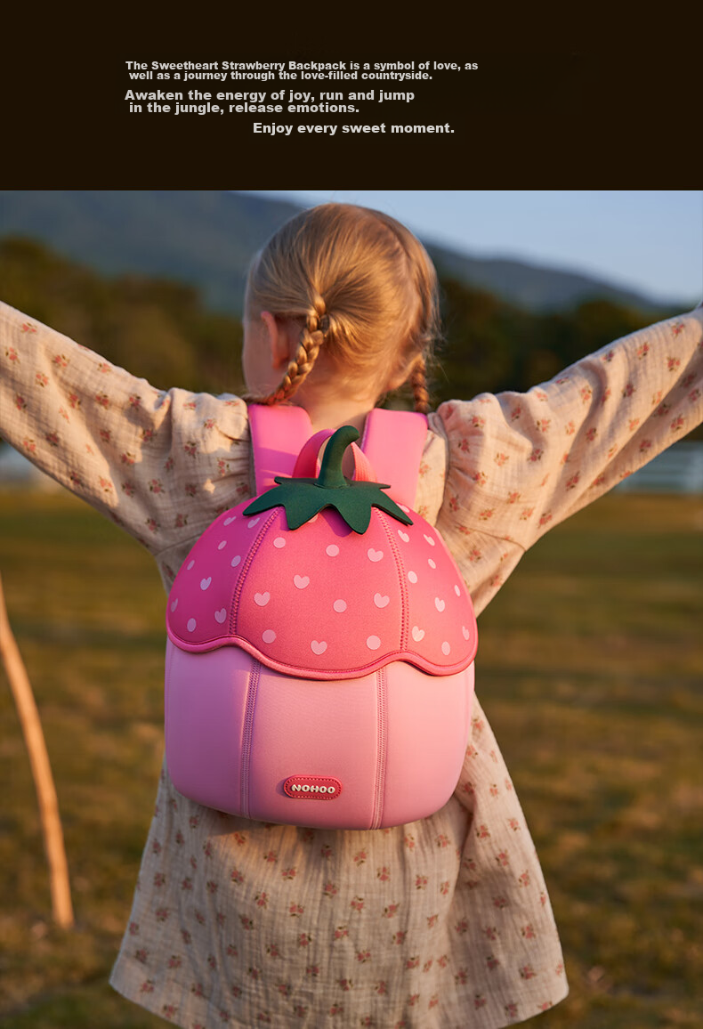 NOHOO Kindergarten Backpack for Girls, Children's Small Backpack for Boys, Cute Little Schoolbag for Outdoor Travel, Elsa Red 16