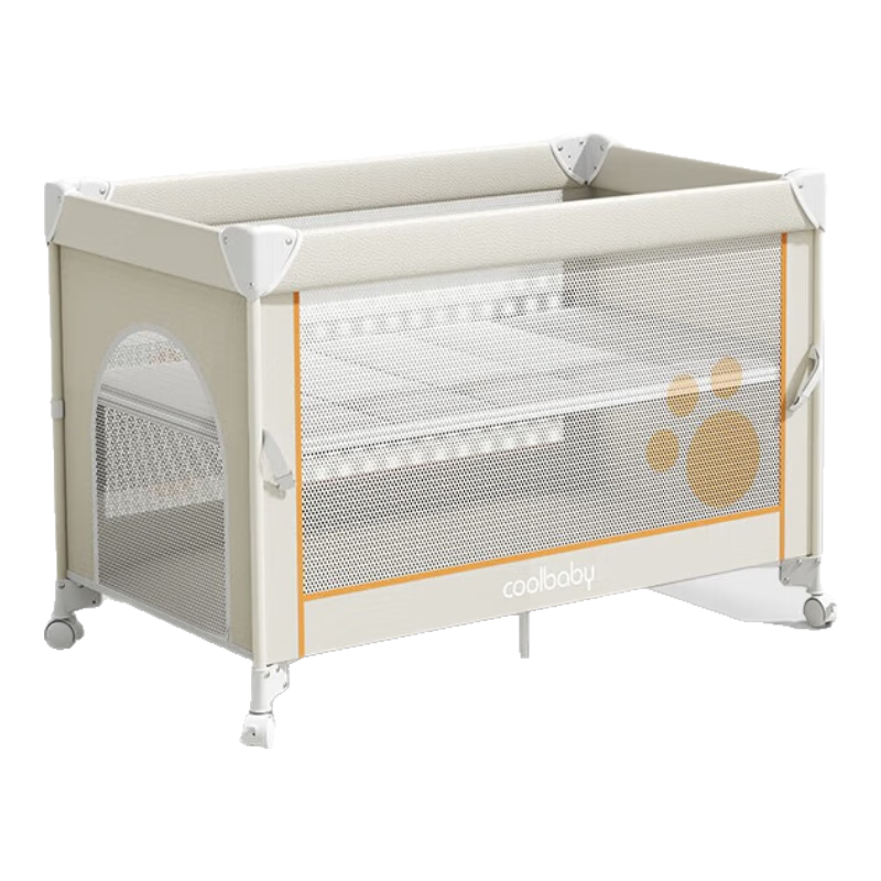 Coolbaby Adjustable Height Portable Multifunctional Foldable Baby Crib, Newborn Bed, Kekemai Milk Rice Upgraded Versio