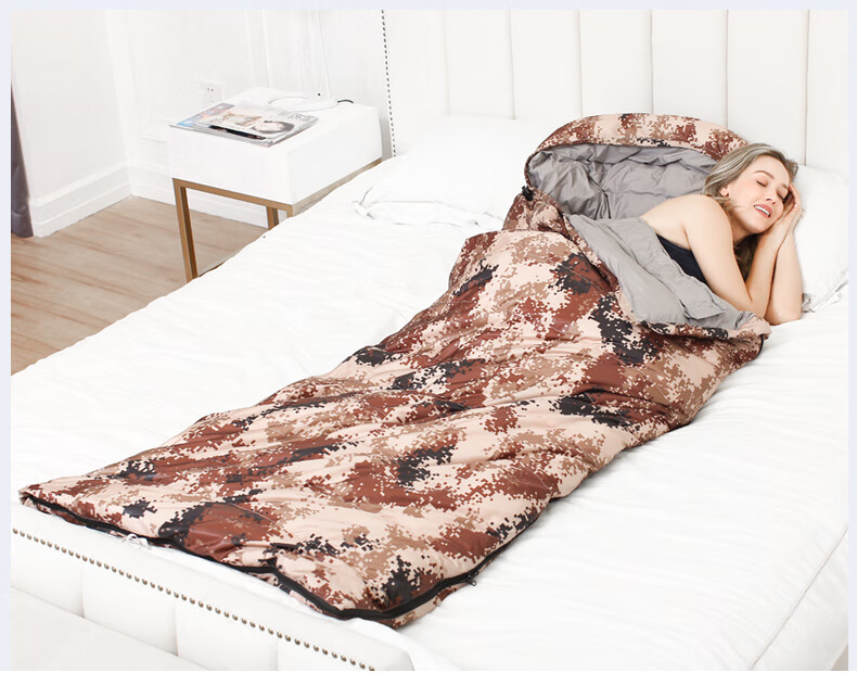 BeiJiLang Thickened and Widened Autumn Winter Outdoor Warm Sleeping Bag Tent Camping Office Nap Cold Resistant Sleeping Bag Quilt 14