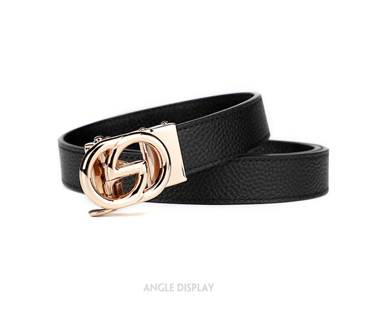 CROCODILE Top-Grain Leather Women's Belt with Automatic Buckle, Fashionable Casual Versatile Waistband, Birthday Gift for Women T3603 12