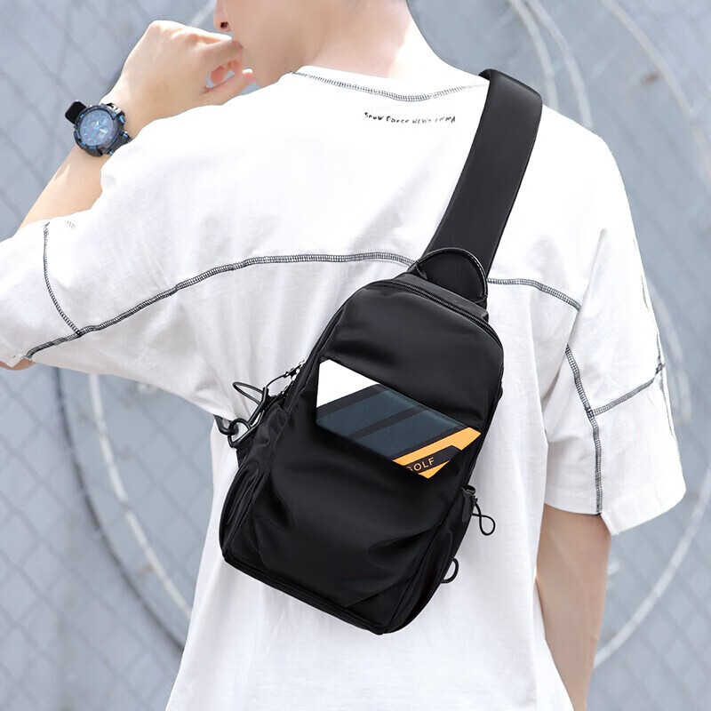 GOLF Chest Bag for Men, Contrasting Color Shoulder Crossbody Bag, Casual Phone And IPad Bag, Multi-Compartment Sports Small Backpack, Running Pack