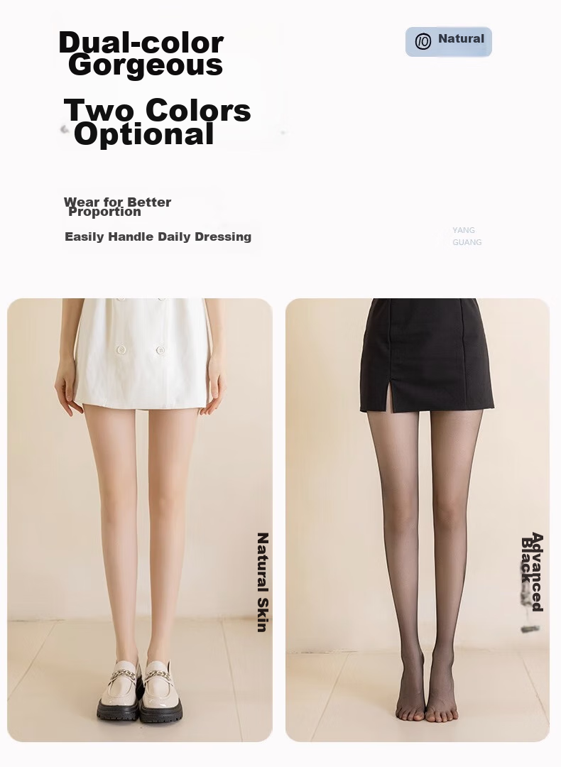 LangSha Crotchless Pantyhose, 0D Sexy Ultra-Thin Toe Point Full Transparent Summer Thin Invisible Tights Pantyhose, 2 Pairs 9
