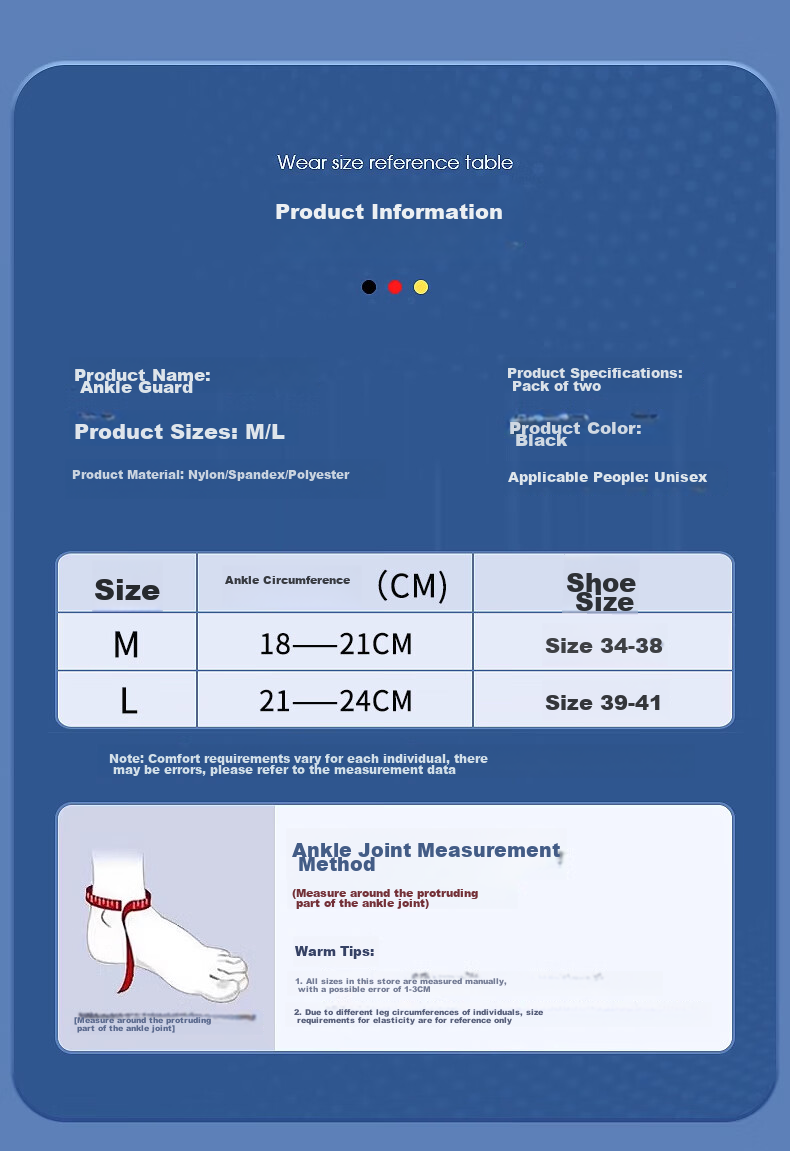 Chidong Ankle Support Bandage for Sports Protection, Basketball Running Sprain Prevention, Breathable Black Pair, Size L 10