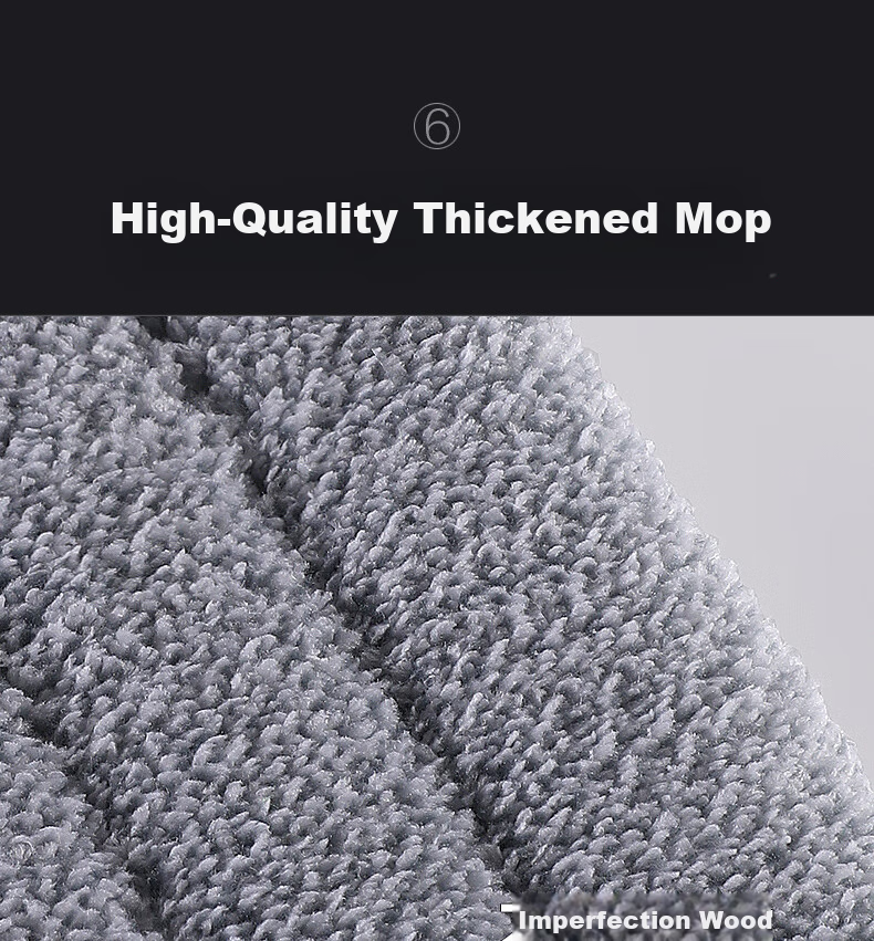 Dawei Flat Mop, 60cm Handle Length, 133cm Total Length, 2 Thickened P16 Fabric, Extra Large Size, Covers Wide Area When Mopping 6