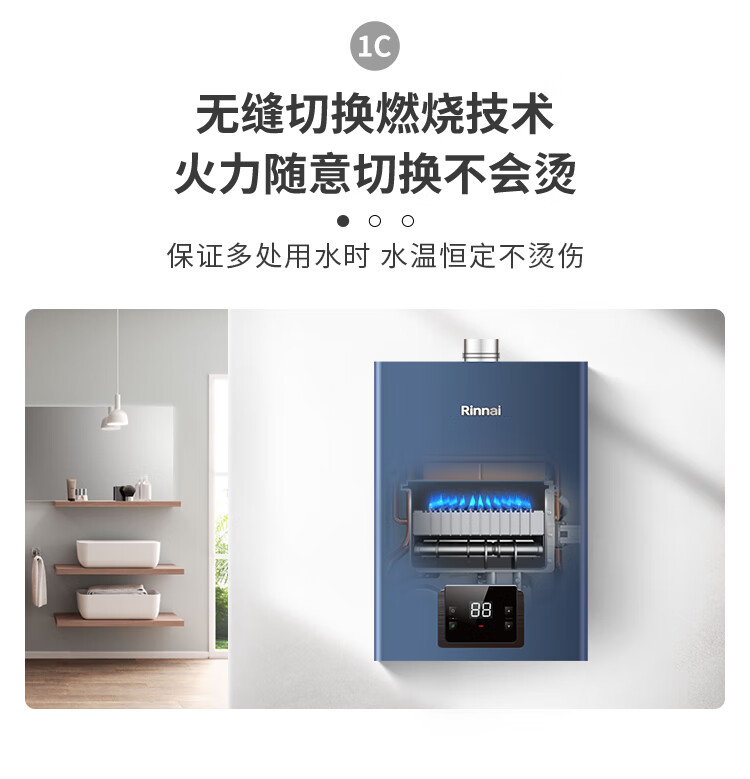38308-林内(Rinnai) 16升燃气热水器 家用天然气 语音APP智控 恒温防冻大水量 RUS-16QD33W(JSQ31-D33W)京品家电-详情图