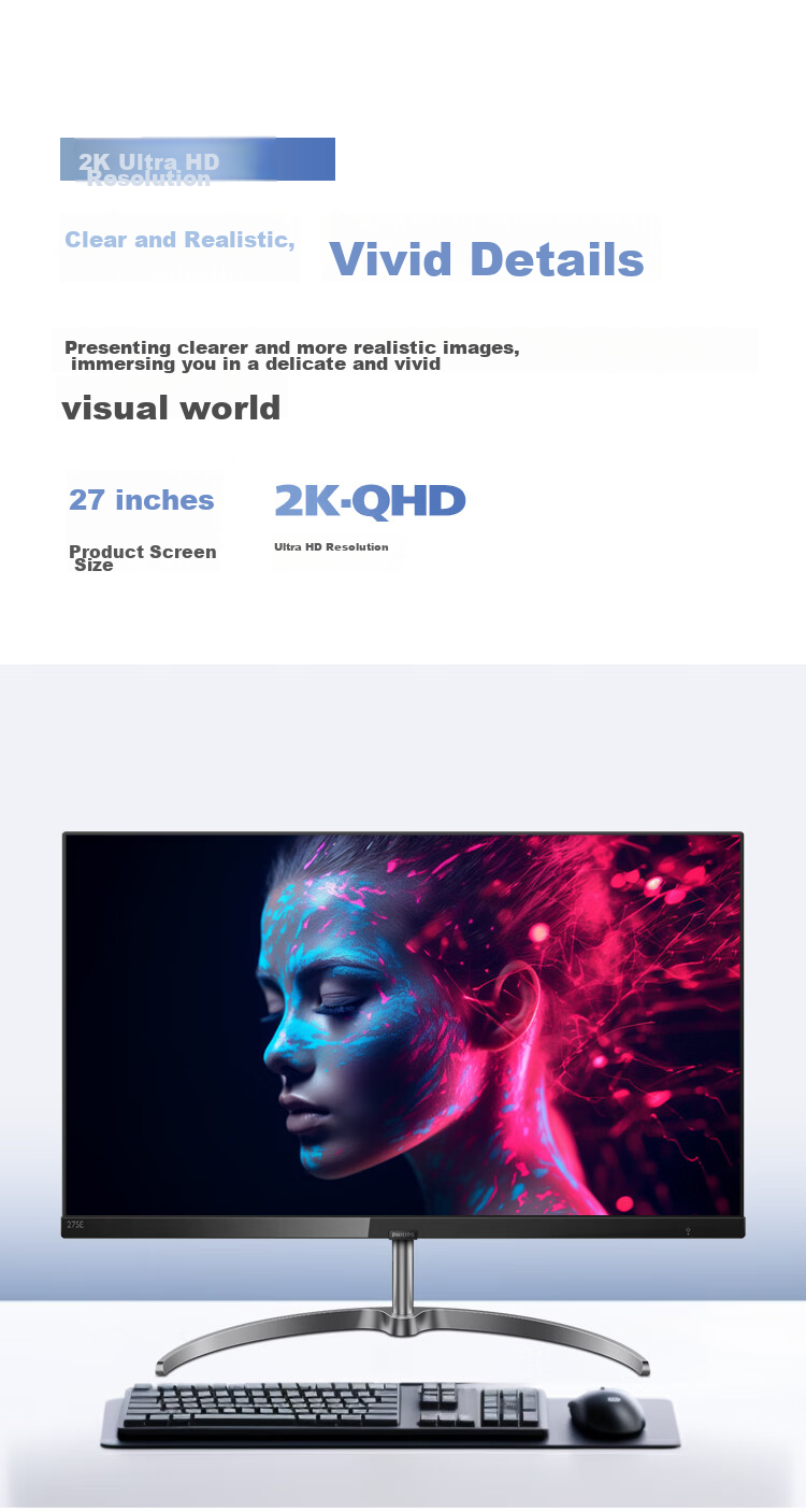 Philips 31.5-inch 100Hz Low Blue Light Flicker-Free 3000:1 High Contrast HDMI+VGA Energy Efficient Office Monitor 32E1N1100L 4