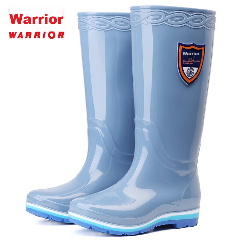 Huili Rain Boots, Stylish Tall Rain Boots, Outdoor Waterproof Wear-Resistant Overshoes, Women's Style HL703, Light Blue, Size 36
