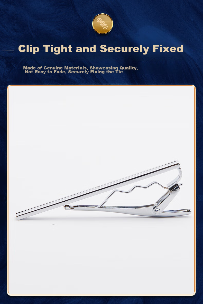 GLO-STORY Necktie Clip for Men, Formal Necktie Clip, Fashionable Minimalist Business Necktie Clip Gift Box Set MLJ934062 Silver A 4