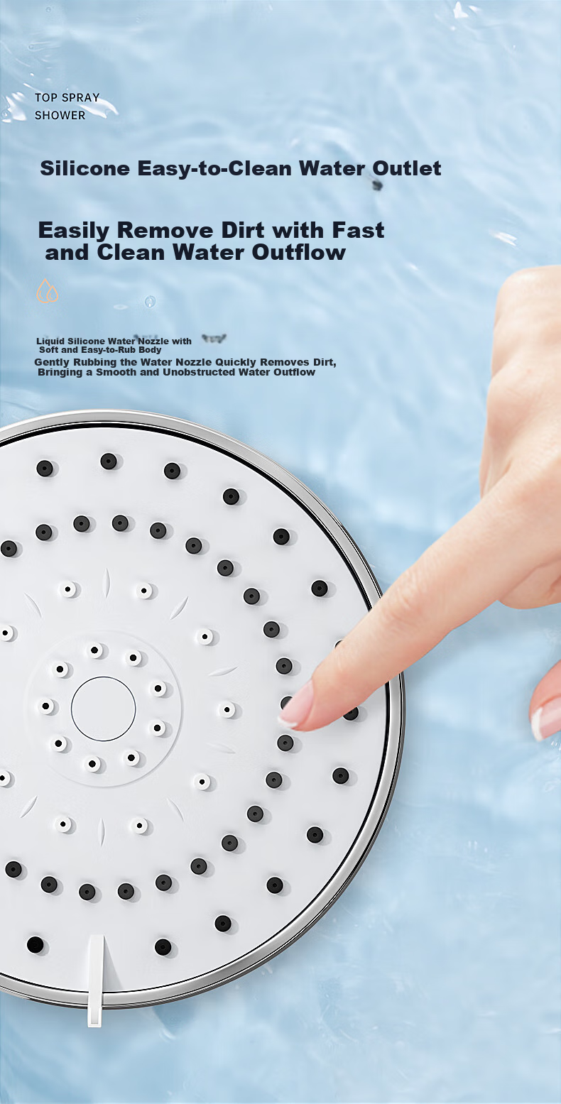 Muvi Shower Head, High-Pressure Shower Sprayer, Round Large Top Spray, Universal Accessory for Shower Systems 8