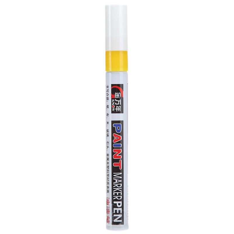Genvana [Shake-Up Marker] 2mm Paint Pen, Yellow, 4-Pack, Signature Pen, Touch-Up Pen, Highlighter, Check-In Pen, Graffiti Pen, Tire Pen, Fade-Resistant G-0971
