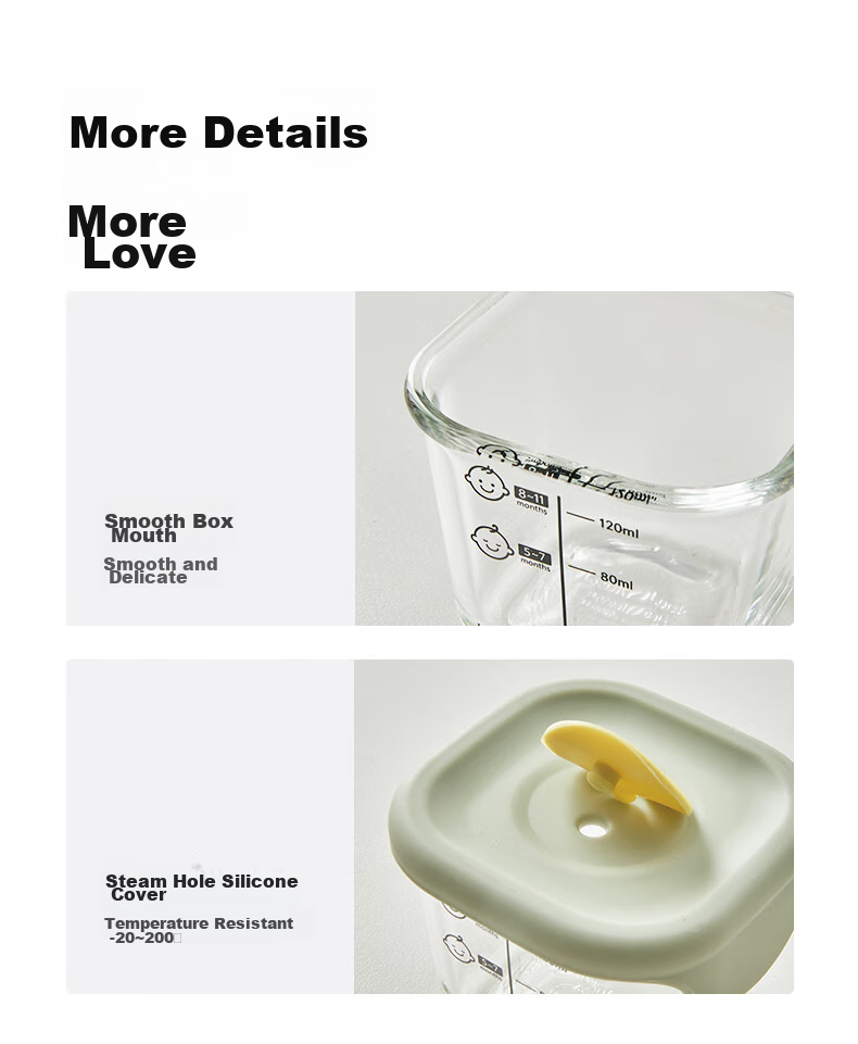 LOCK&LOCK Baby Food Container, Glass Storage Box, Steaming And Cooking Mini Food Tool, Baby Steamed Egg Bowl, Turmeric Yellow Round Shape 12