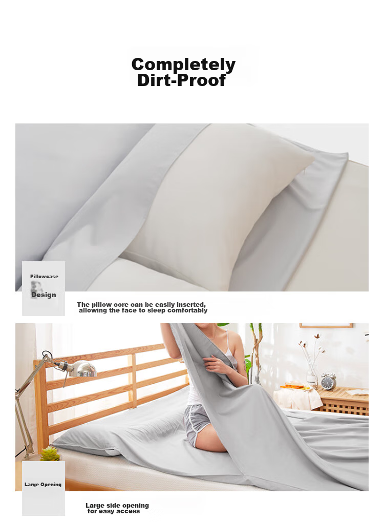JD Original Skin-Friendly Protective Sleeping Bag for Travel, Hotel Stays, Business Trips, Convenient Non-Disposable Anti-Dirt Bed Sheet And Duvet Cover for Single Person 75cm 8