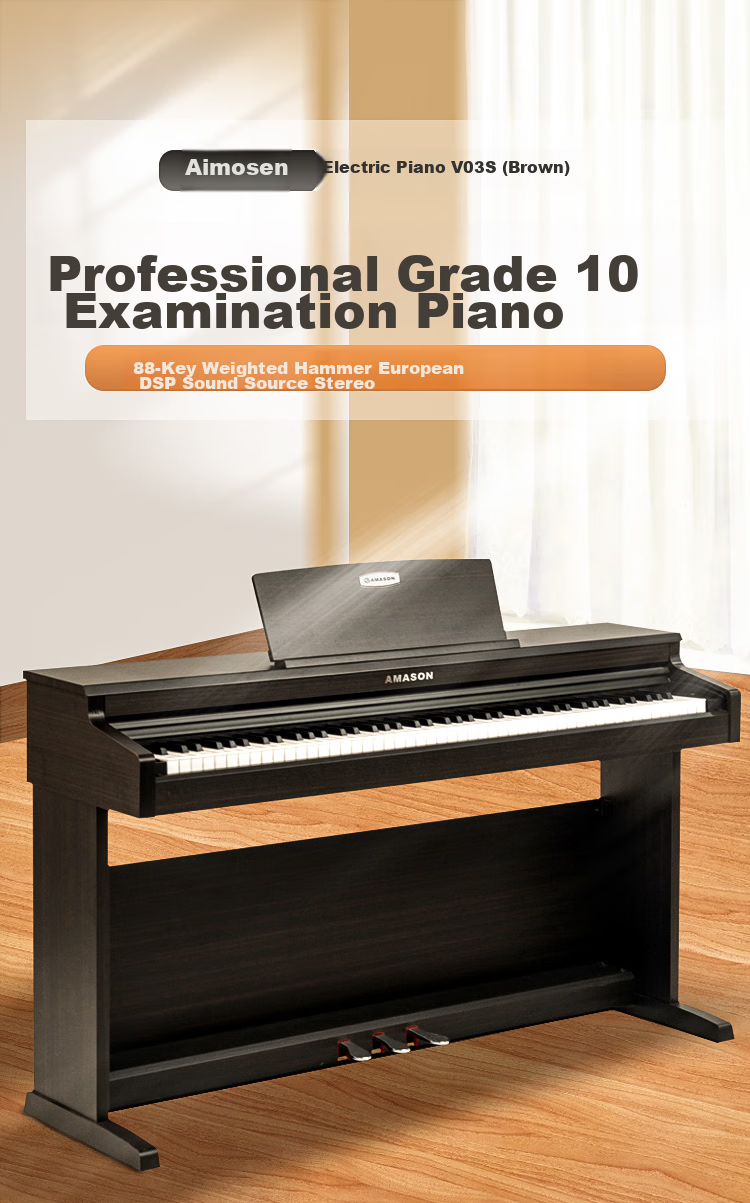 Amason Zhujiang Piano, Graded Digital Piano, 88-Key Weighted Hammer Digital Piano, Professional Adult And Children's V03S 1