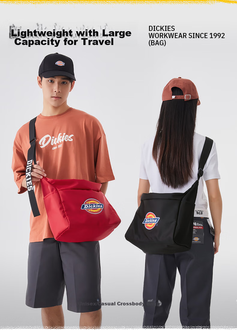 Dickies Shoulder Bag for Men, DK Multi-Pocket Crossbody Bag, Large Capacity, Fits 13.3-Inch Laptop, Canvas Backpack for Students 3