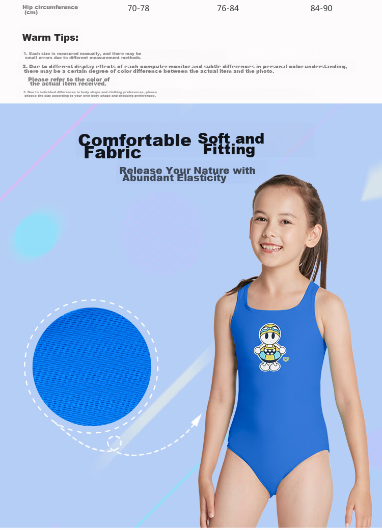 Arena Children's One-Piece Swimsuit, Girls' Triangle Swimwear for Older Kids, Comfortable Quick-Dry Training Beach Wear JSS7425WJ Blue 140 3