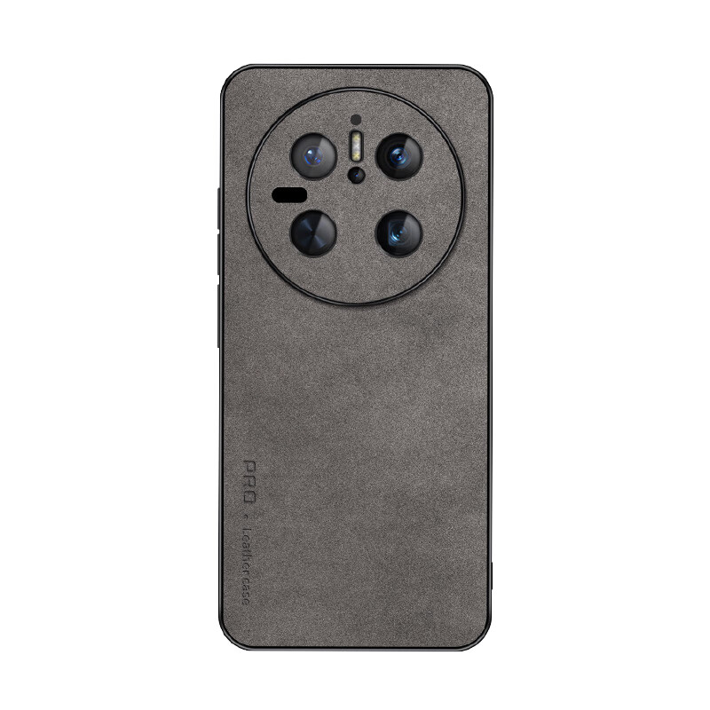 Чехол для Huawei Mate 70, защита от падения, полный доступ к объективу, бизнес-стиль, светло-роскошный кожаный чехол, серый