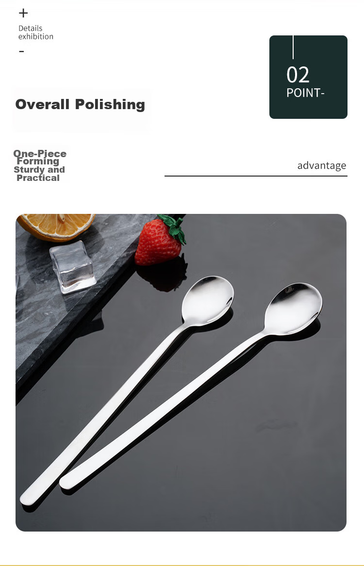Shihua 304 Stainless Steel Long Handle Whisk, 23.6cm, Coffee Spoon, Milk Powder And Honey Mixing Spoon, Cocktail Spoon, Ice Spoon, 1 Piece 8