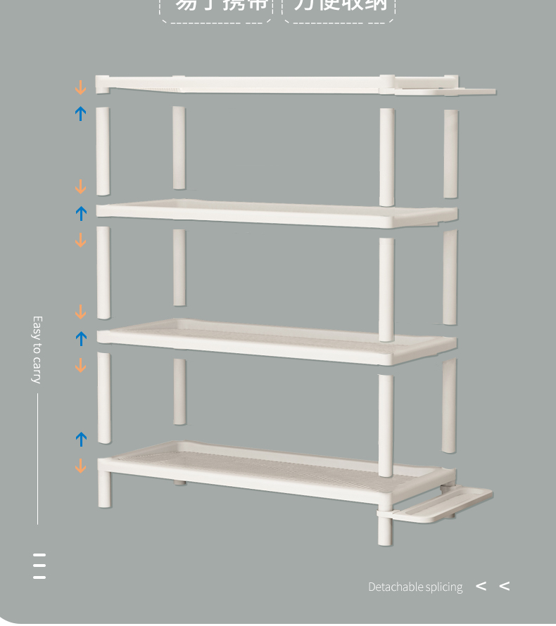 Leaijia Multi-Tier Shoe Rack, Simple Storage Shelf, Multifunctional Organizer, Plastic Living Room Entryway Balcony Dormitory Reinforced Shoe Cabinet 5