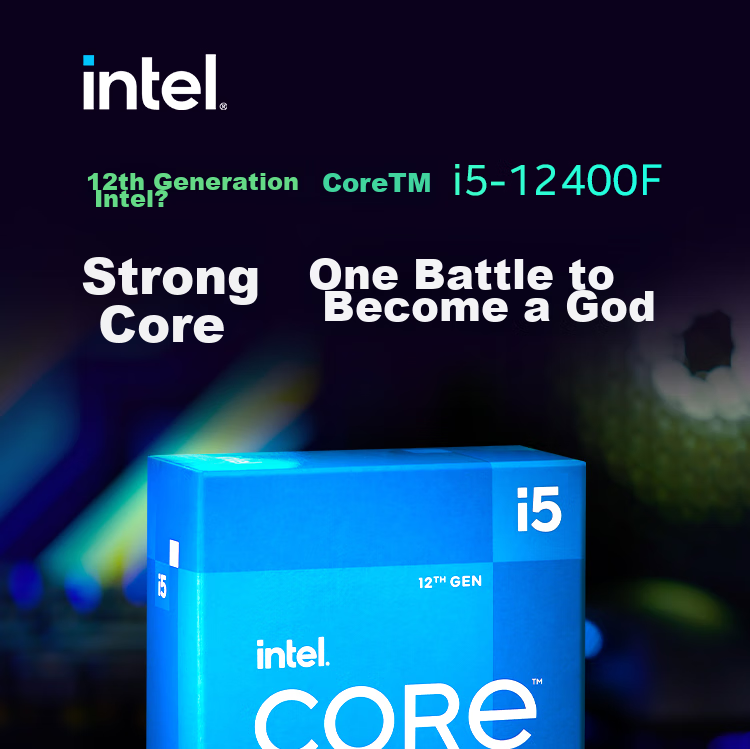 Intel Core 12th Gen I5 Processor 12400F, 6 Cores 12 Threads, Single-Core Turbo up to 4.4GHz, Desktop CPU 1