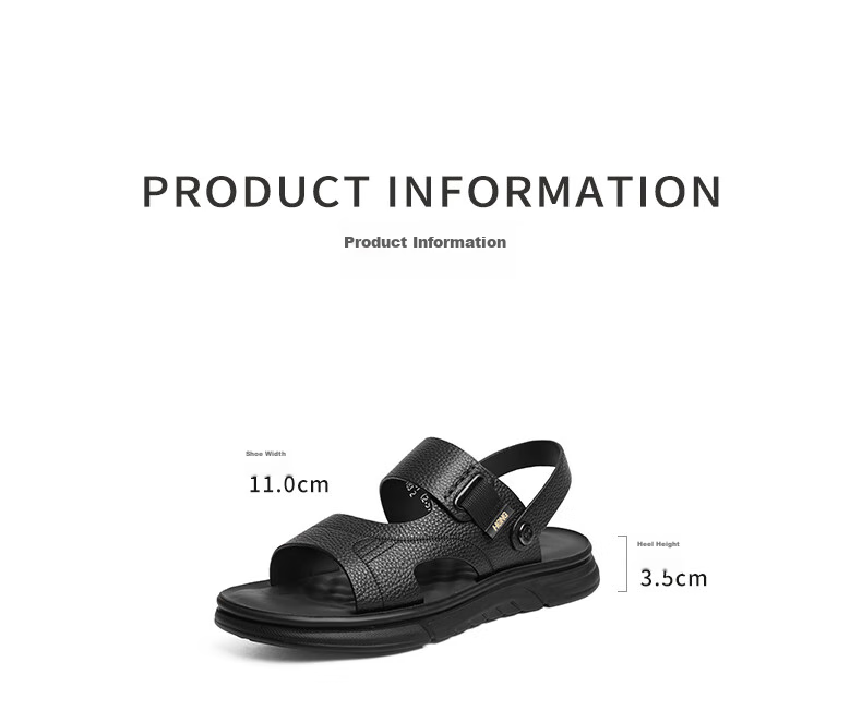 Red Dragonfly Men's Sandals 26 Summer Cowhide Non-Slip Soft Sole Dual-Wear Beach Leather Sandals WTT250402S Brown Size 42 14