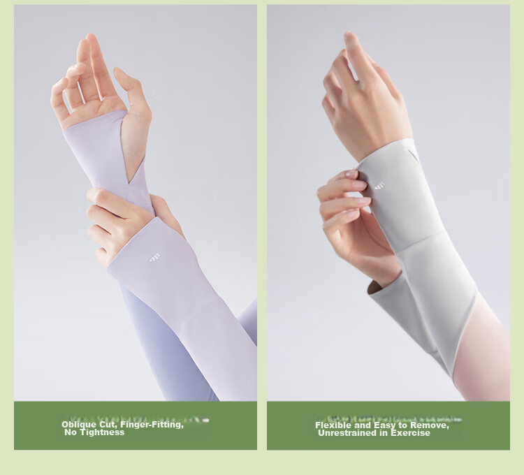 Beneunder Women's Sunscreen Ice Silk Arm Sleeves UV Protection Driving Cycling Arm Guards in Gray 12