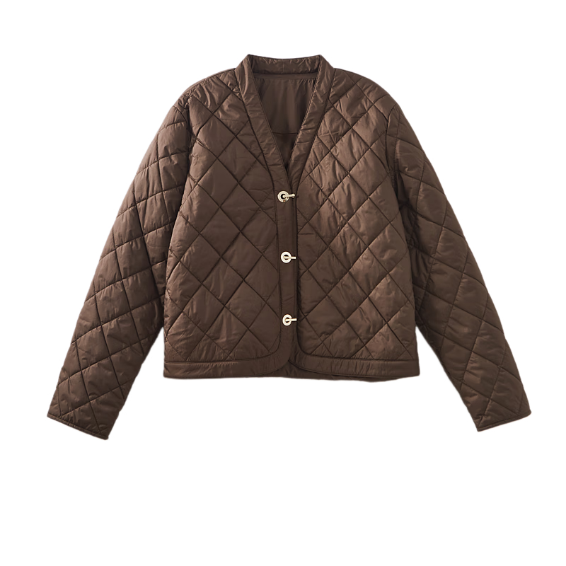 Dme [Laoqian Yinxiang] Winter Luxury Matte Light Luxury 400T Spring Yarn Diamond-Quilted Women's Cotton Jacket