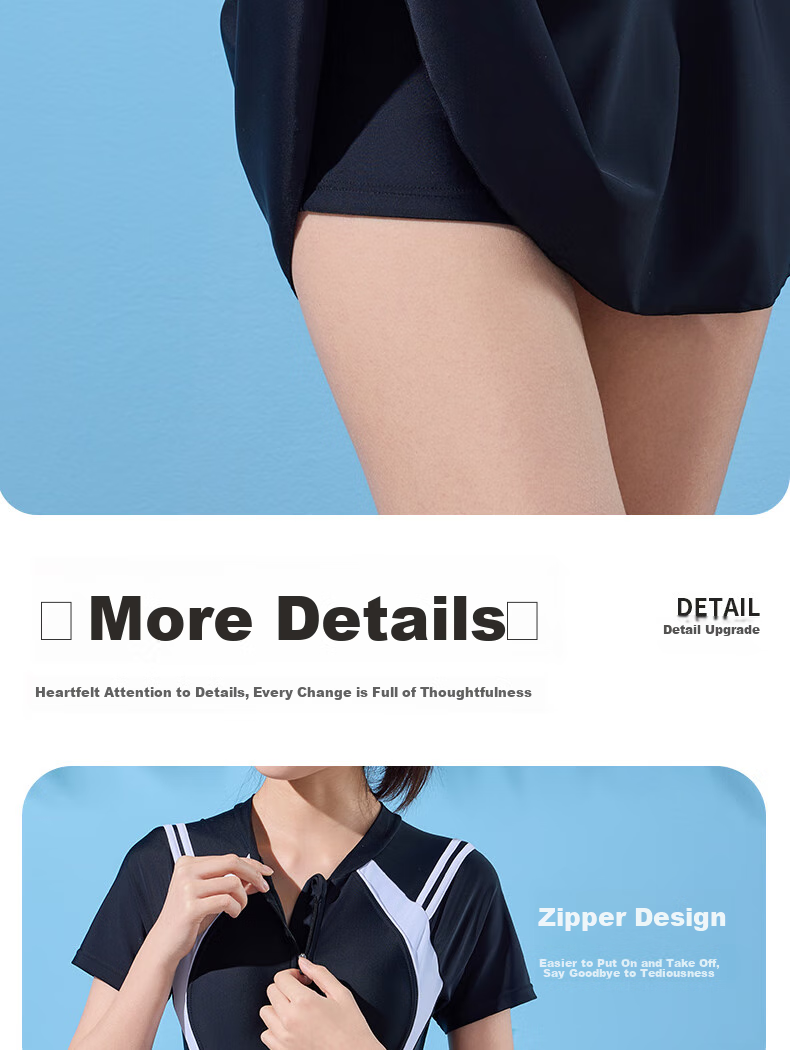 Li-Ning One-Piece Swimsuit for Women, Dress Style, Body-Shaping, Waist-Cinching, Fashionable, Casual, High-Elasticity, Breathable, Hot Spring Resort Swimwear, 507 Black And White, XL 11