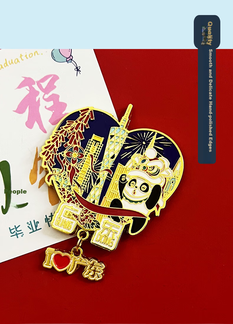 Ouliwen Refrigerator Magnet, Decorative Sticker, Creative Computer Display Board, High-End Alloy Travel City Trendy Graduation Season Gift, Chinese Style Panda, Beijing 9