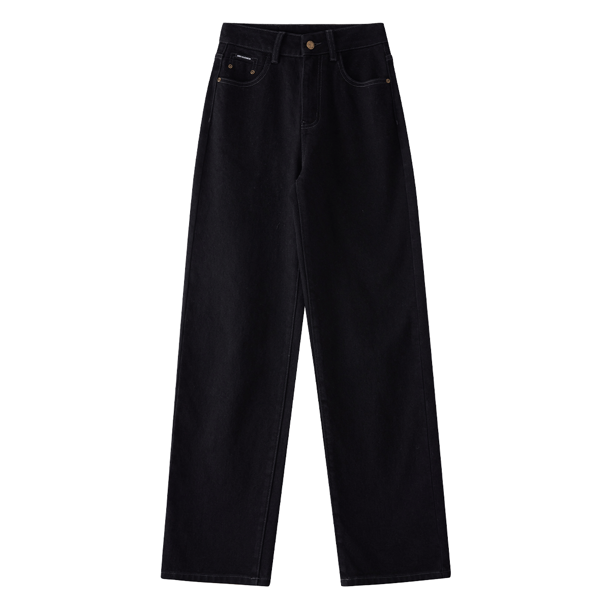 Dme Fleece-Lined Slim Straight Pants, Winter Loose-Fit Jeans for Women, Slimming And Leg-Slimming Trousers, Long Women's Pants, Midnight Black, Size 29