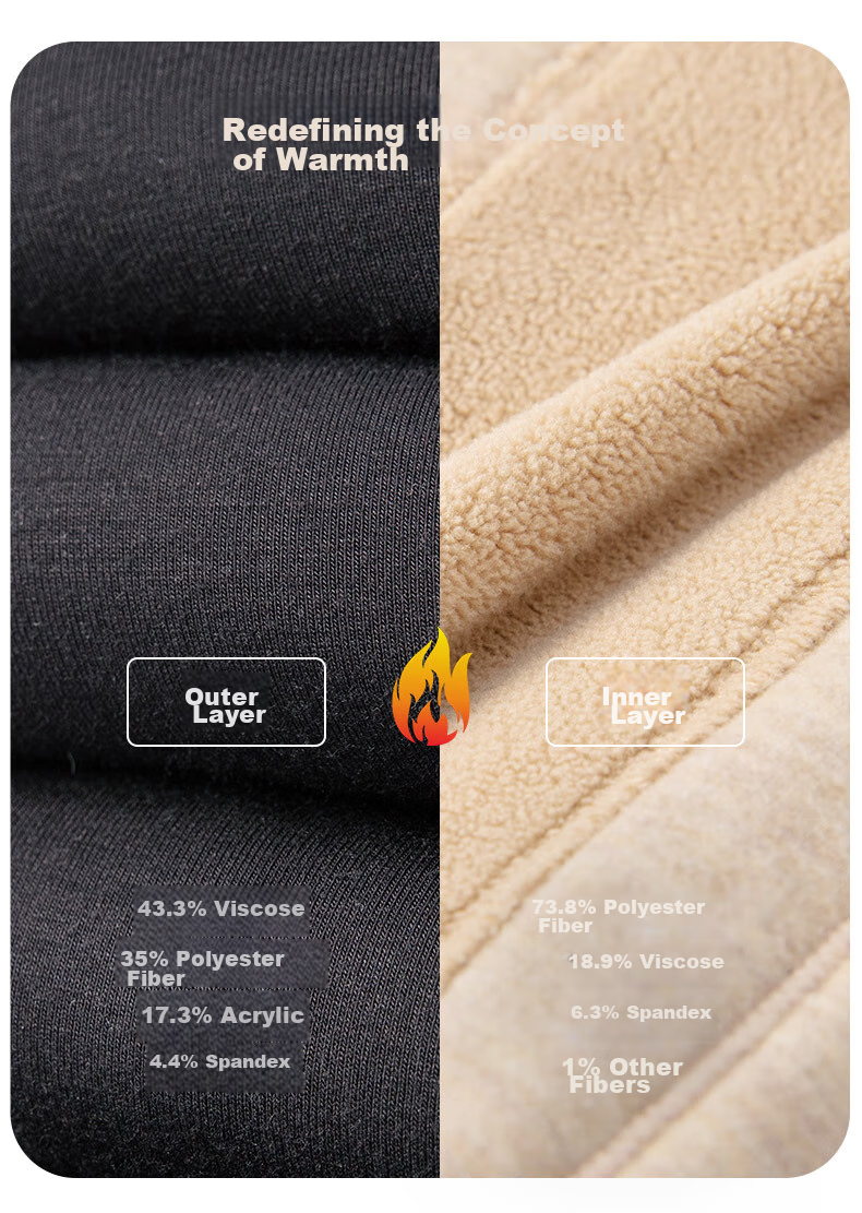 Yiershuang [100% Wool Filling] Women's Thermal Pants, Four-Layer Fleece-Lined Thickened Cotton-Padded Leggings 3