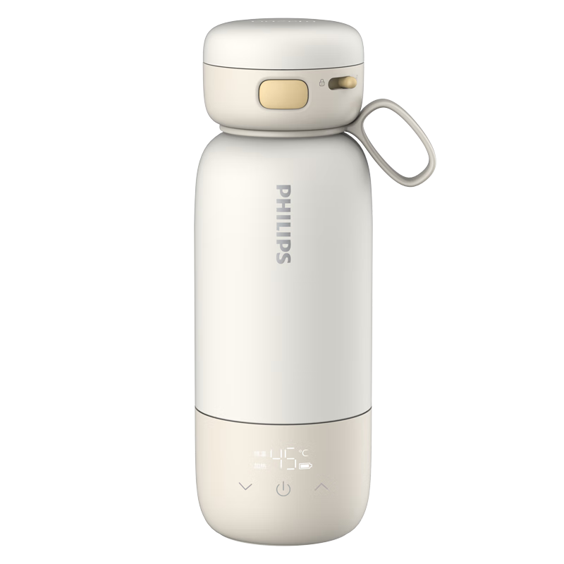 PHILIPS Wireless Portable Constant Temperature Smart Water Cup, Insulated Mug, Rechargeable Kettle, Outdoor Milk Preparation, 320ml