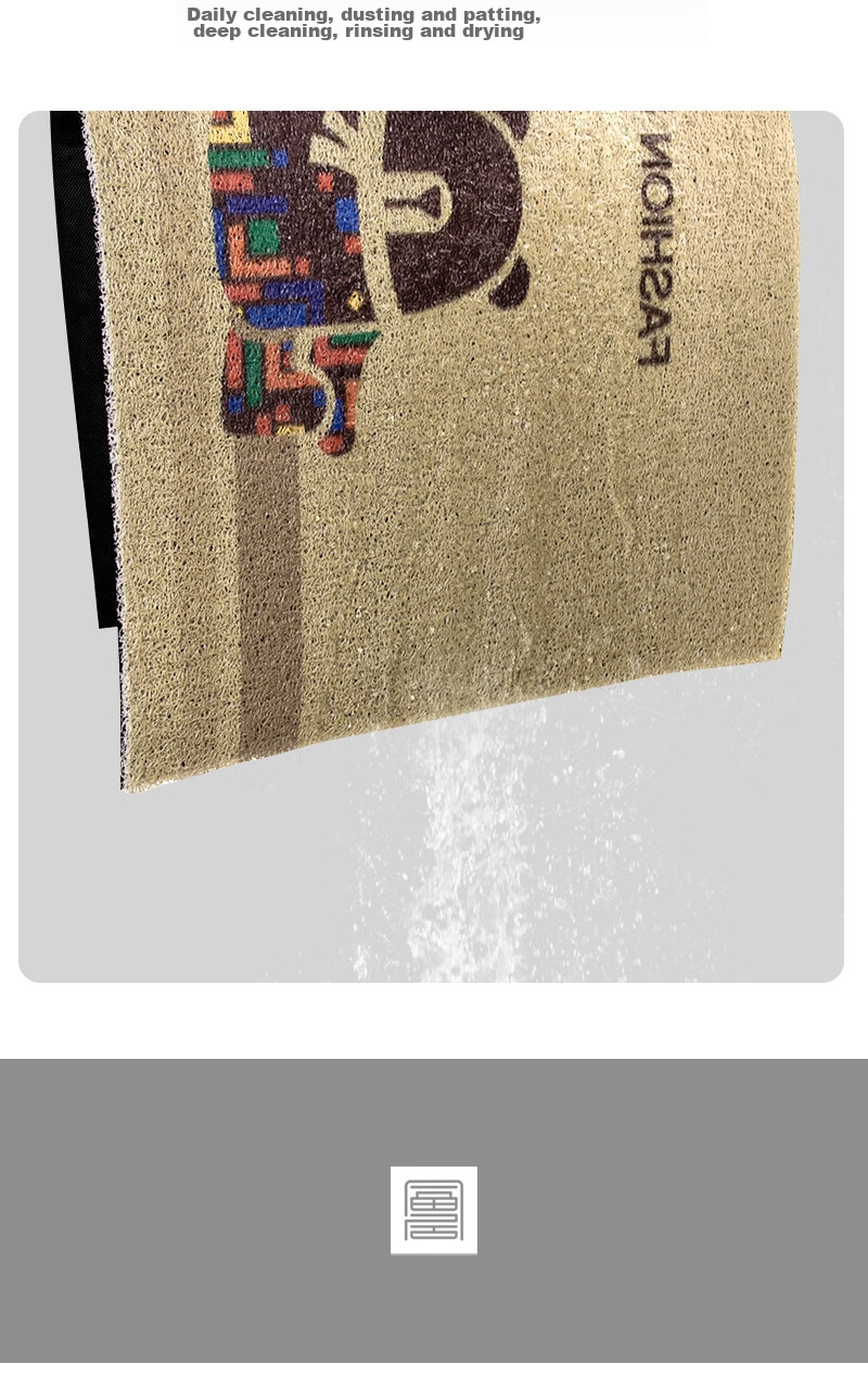 FOOJO Silk Loop Entrance Door Mat, Dustproof Waterproof Cuttable Non-Slip, 60*90cm Building Block Bear 8
