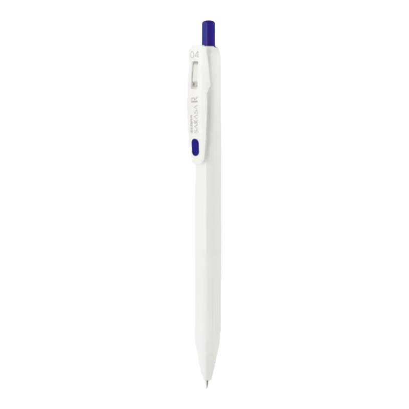 ZEBRA 0.4mm Retractable Bullet Tip Gel Pen, Colored Student Drawing Signing Pen for Marking And Coloring, Journal Pen, Ink Pen, JJS29-R1, White Barrel Blue Ink, Pack of 5