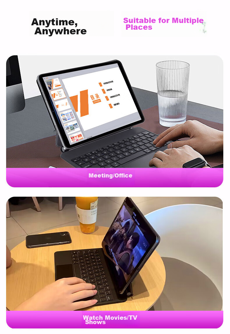 ALittleFlower Magnetic Floating Keyboard Case for IPad Pro And IPad Air 5 [Multi-Functional Touchpad] IPad Pro/Air 5/410.9 Student Gift New Year 20