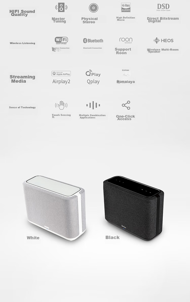 DENON HOME 250 Wireless Bluetooth Speaker, Hi-Fi Sound System, WiFi Bluetooth USB Stereo Pairing, Aux And Multi-Room Music, White Graduation Gift, Father's Day Present 4