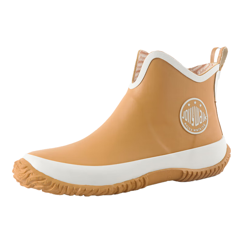 Jolly Walk New Women's Rain Boots, Low-Top Fashion Waterproof Rain Boots, Short Rubber Shoes, Overshoes JW228-1 Orange 38