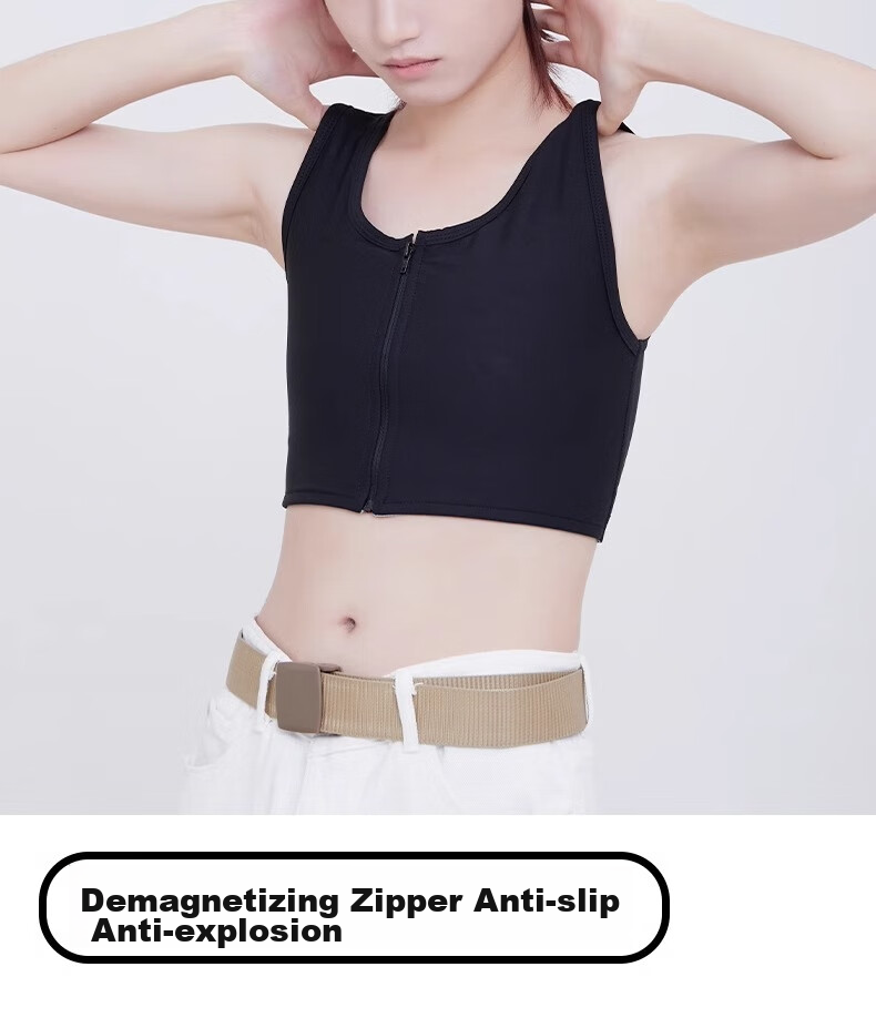 Caramella Bandeau Bra for Large Breasts, Minimizing Effect, Les Style, Sexy T-Shirt, Ultra Flat Chest, Breast Shaping, Shock-Absorbing Vest, Cosplay Sports Bra for Wome 14
