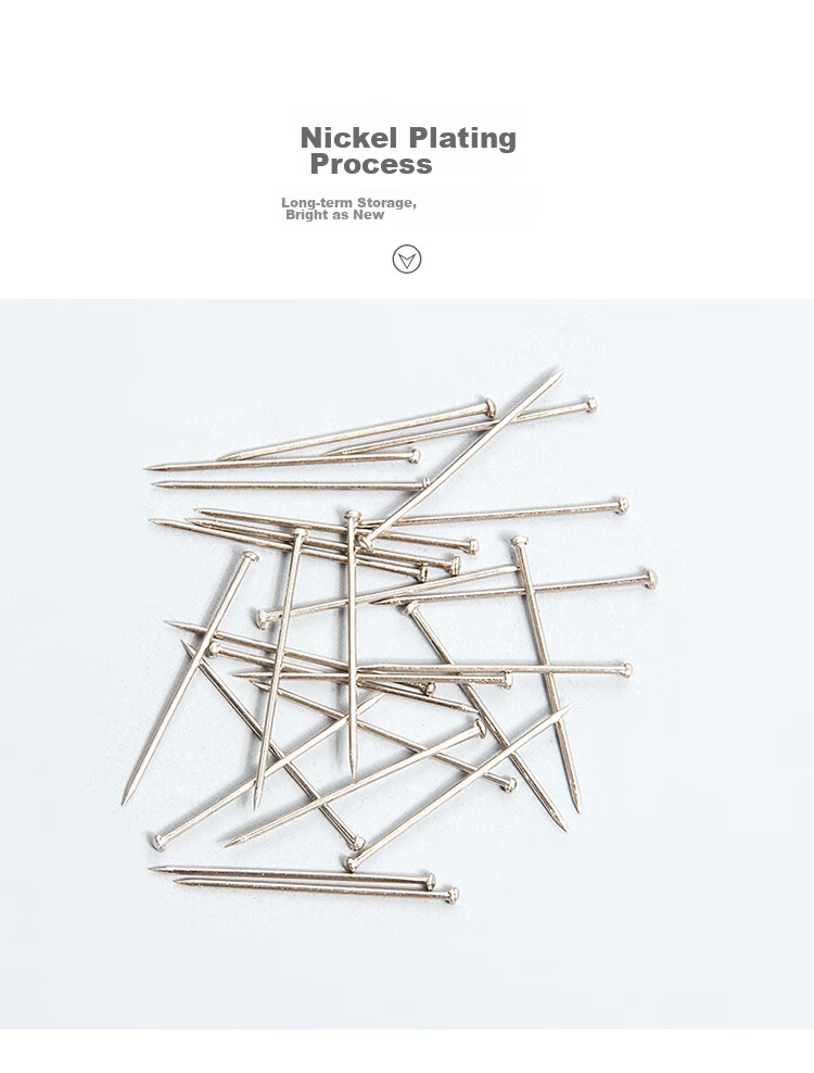 SUNWOOD Nickel-Plated Large Head Pins/fixed Pins/pearl Pins/positioning Pins, 50g/box, Pack of 10 Boxes, 8062 2