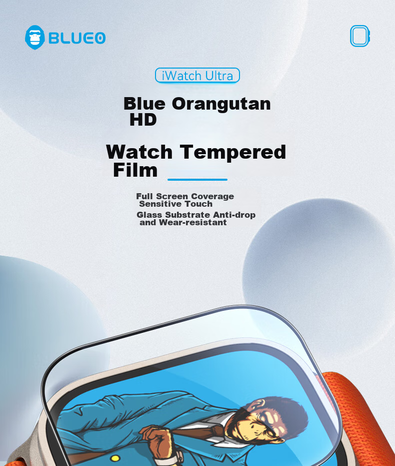 Lanxingxiansheng Compatible with Apple Ultra 4/ultra 3/ultra 2 Watch, 49mm Apple Watch Ultra Tempered Glass Screen Protector, HD Anti-Drop Anti-Scratch Protective Film 1