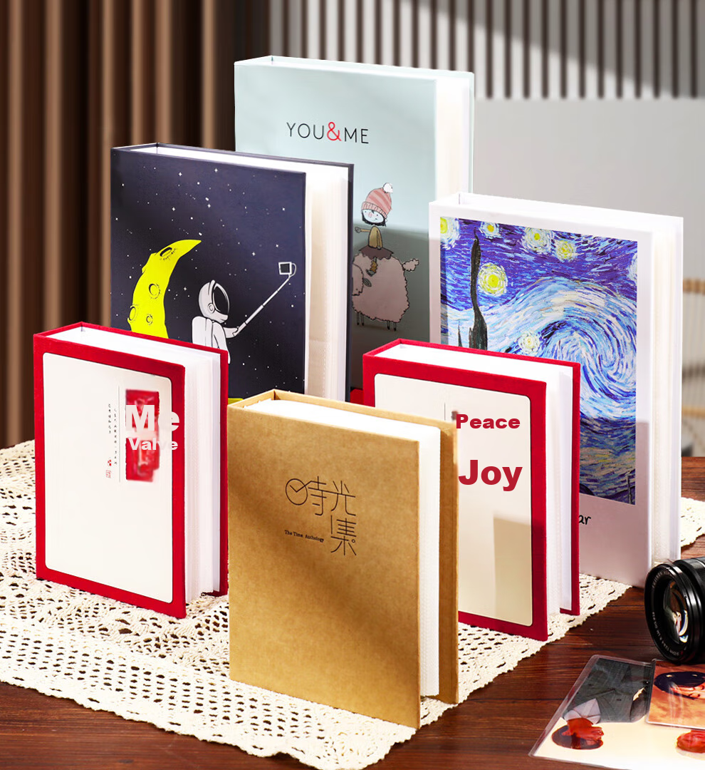 Longe 6-Inch Photo Album, Insert-Style Album, Laminated, Large Capacity, Children's Growth Record, Couple's Promise Record Album, Shiguangji Paper Cover 100 Cards - Vertical Photo Book 2