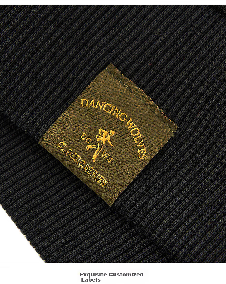 DANCING WOLVES [Xinjiang Long-Staple Cotton] Versatile Round Neck Top for Autumn And Winter, Skin-Friendly Breathable Men's Sweatshirt, 001 Black, Size 170 25