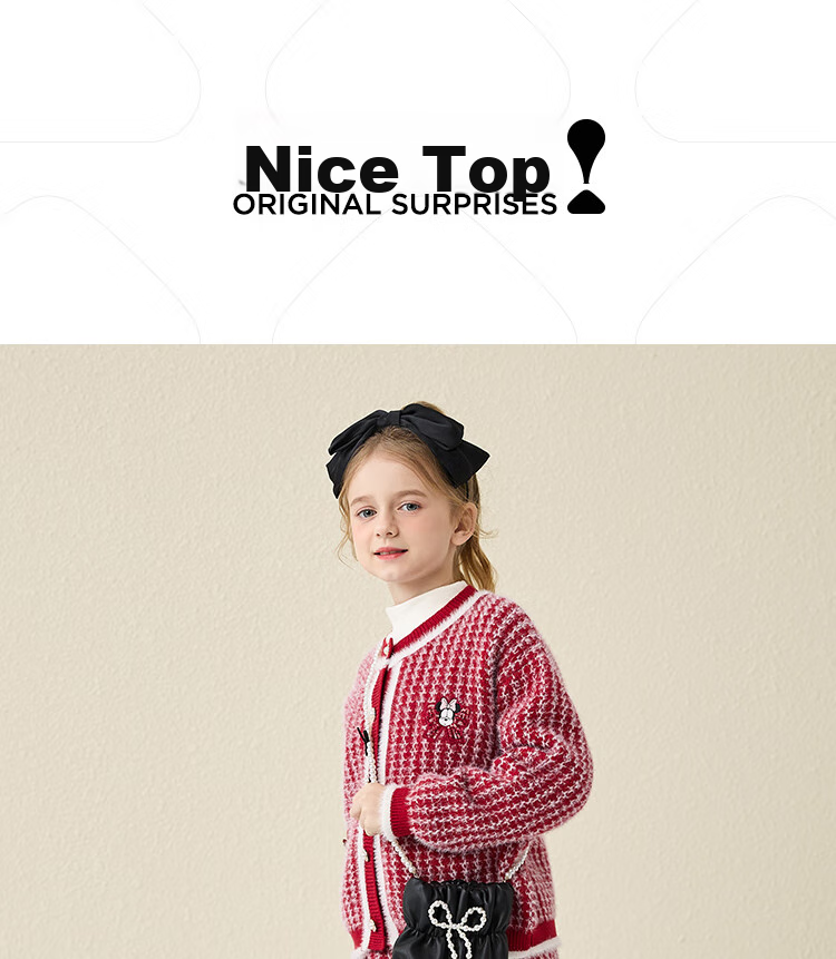 DISNEY Children's Girls' Outfit Set, Dress with Thick Sweater, Red New Year's Outfit, Winter 2023 DB331TE16, Bright Red, Size 110 16