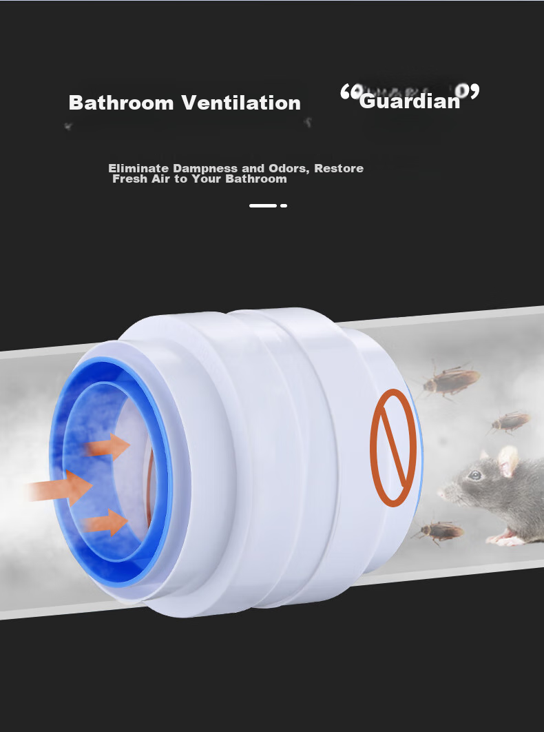 BSITN Bathroom Heater Duct Check Valve, Flue Ventilation Exhaust Fan B8104 4
