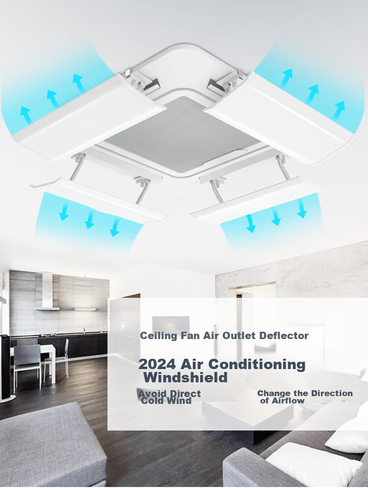 Yeebarle Central Air Conditioning Wind Deflector, Full Protection against Direct Blowing for Ceiling-Mounted Baby And Office Use, 60cm Ceiling-Mounted Exquisite 5502 2