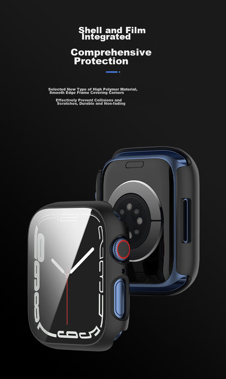 MSSM Compatible Apple Watch Protective Case, All-In Screen Protector for Apple IWatch S9/8/7/6/5/SE, Full Protection Shockproof Scratch-Resistant [Starry Sky Color] S9/8·45mm 4