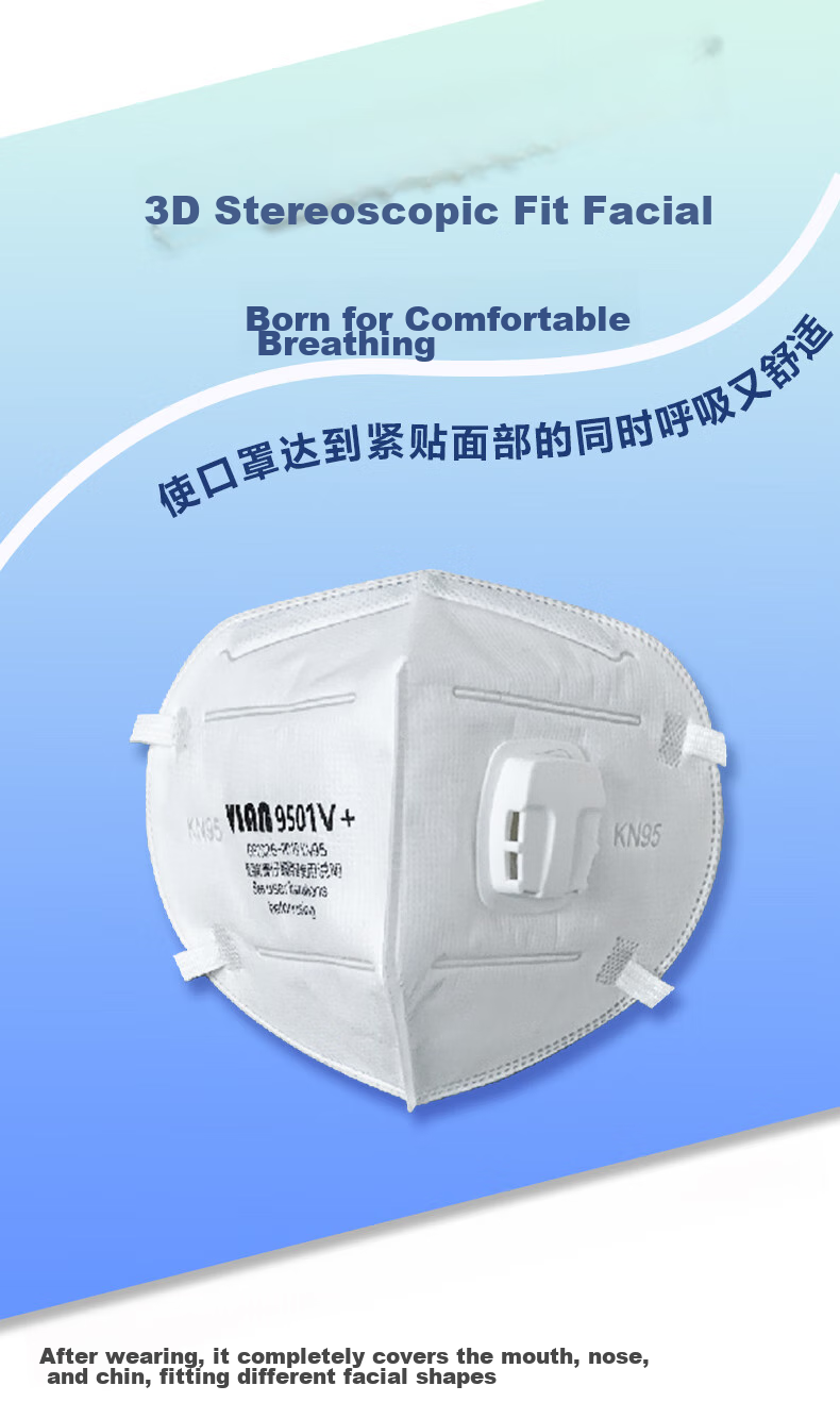 VIAN Dust Mask Industrial Dust Welding Grinding Painting Smoke Particle KN95 Dust Anti-Haze Mask 9502V+ Head-Mounted Versio 9