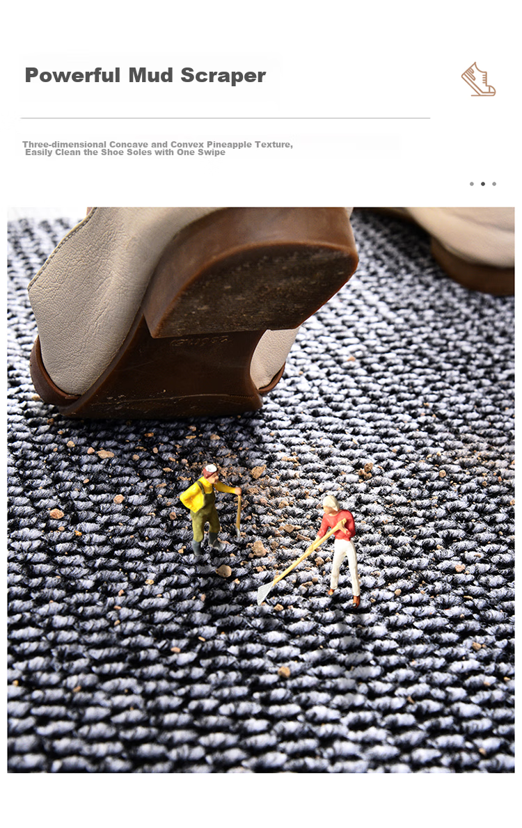 Huaxu Home Floor Mat, Doormat, Entrance Mat, Dirt Scraper, Dust Remover, Wear-Resistant, Non-Slip, Brown, 60*90cm 4