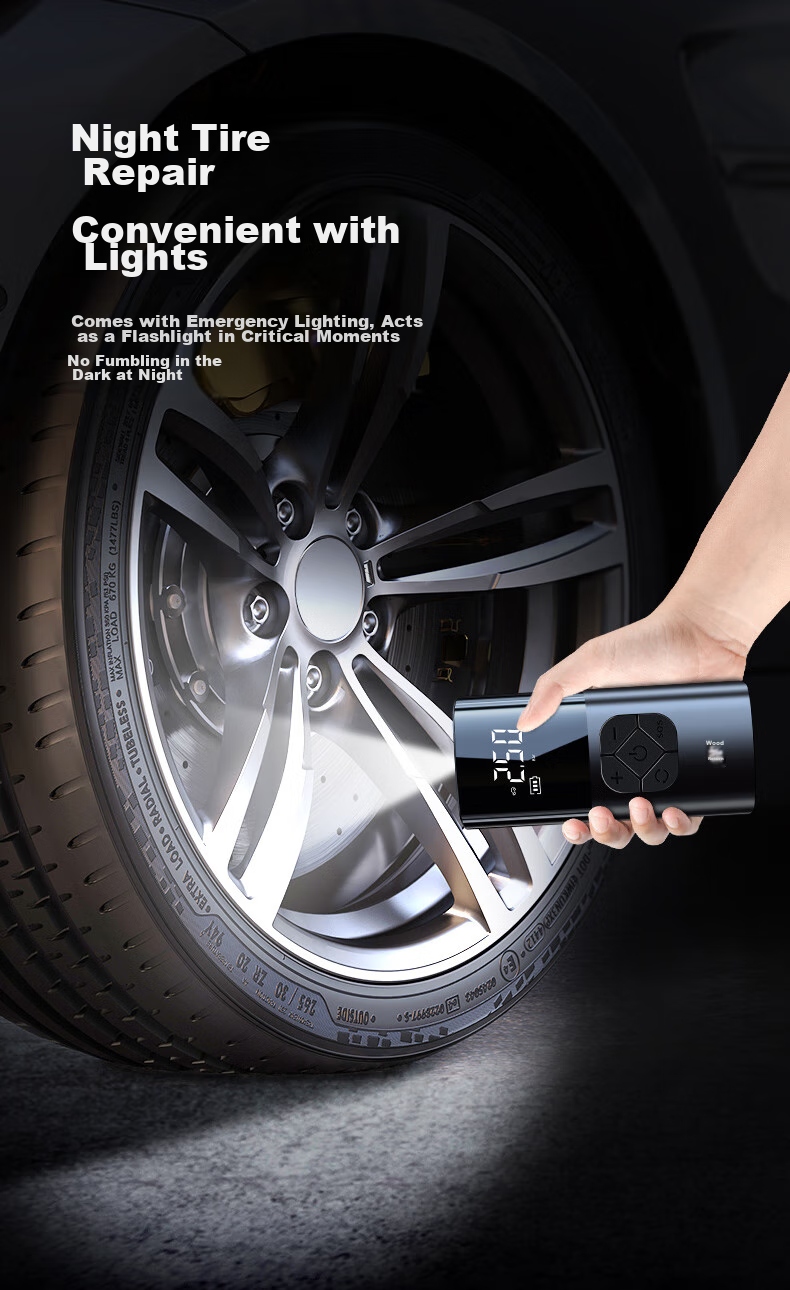Jumu Bicycle Pump, Wireless And Wired Dual-Use, for Car And Motorcycle Tires, Inflator, Electric Vehicle-Mounted Air Pump 14