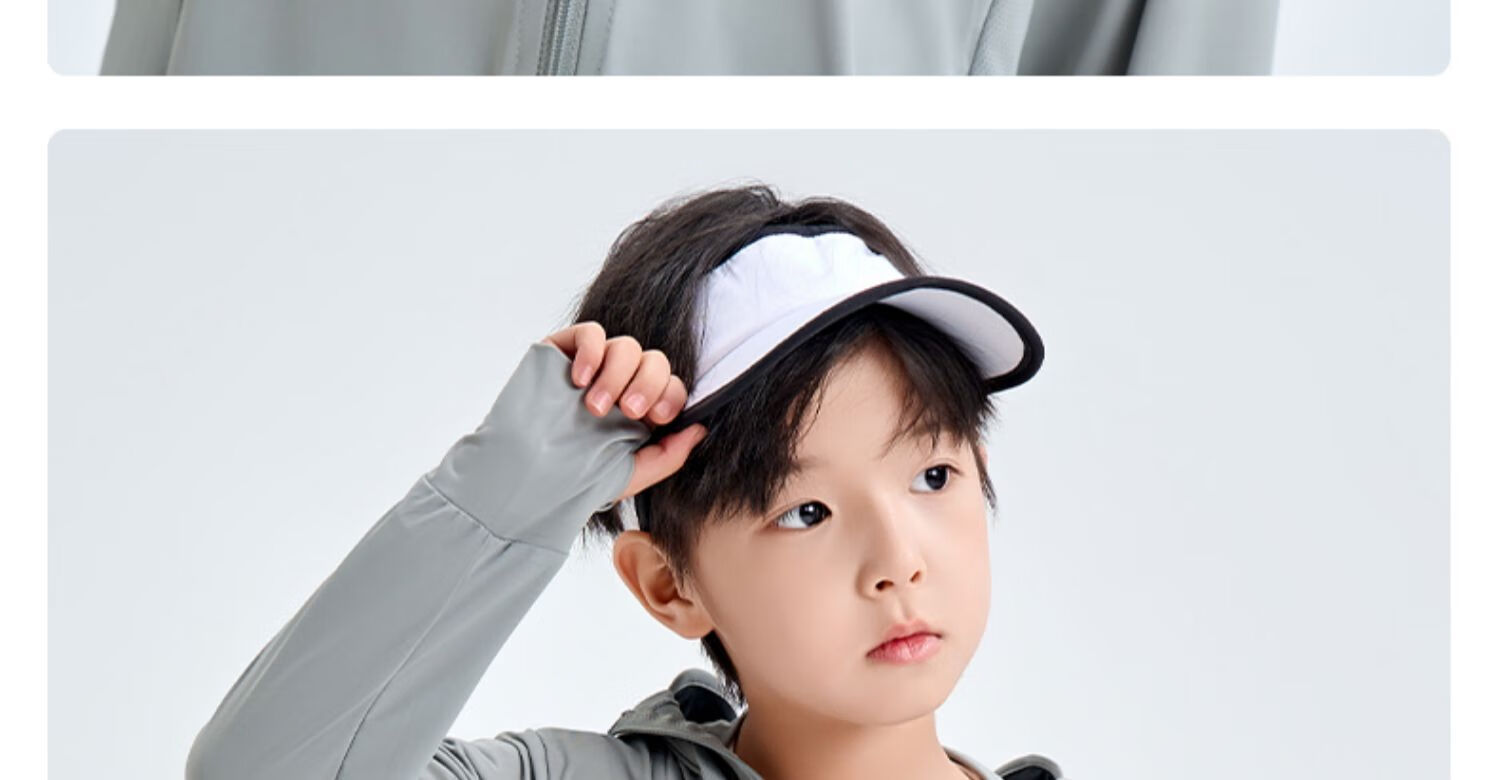 Luomeng Children's Summer New UV Protection Sun Protection Clothing, Kids' Air Conditioning Shirt, Light Gray Sun Protection Clothing, Size 160 25